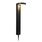Nordlux Solar Sokkel Lamp Rica Rond Roestvrij Staal Zwart 4.5W 400lm - 830 Warm Wit | Bewegings- en Lichtsensor