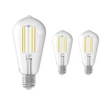 Voordeelpak 3x Calex Smart Tuya Wifi E27 Edison Filament 7W 806lm - 818-830 Afstembaar Wit | Dimbaar - Vervangt 60W