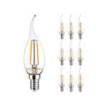 Voordeelpak 10x Noxion Lucent LED E14 gebogen punt Kaars Filament Helder 2.5W 250lm - 827 Zeer Warm Wit | Vervangt 25W