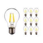 Voordeelpak 10x Noxion Lucent LED E27 Peer Filament Helder 8.5W 1055lm - 827 Zeer Warm Wit | Dimbaar - Vervangt 75W