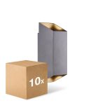 Voordeelpak 10x Nordlux Nico Wandlamp Aluminium Antraciet Up & Down | IP54 - Geschikt voor 2x GU10