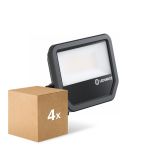 Voordeelpak 4x Ledvance LED Floodlight Aluminium Zwart 41W/27W 4000lm/6000lm 100D - 840 Koel Wit | IP66 - Symmetrisch