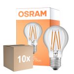 Voordeelpak 10x Osram Led Star Classic LED E27 Peer Filament Helder 4.9W 470lm - 827 Zeer Warm Wit | Lichtsensor
