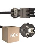 Voordeelpak 50x Noxion GST-Compatibel Voedingskabel - Vrouwlijk + Schuko Europlug - Zwart 1.5m - 3 pole 0.75mm2