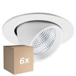 Voordeelpak 6x Noxion LED Spot Forza V2 Aluminium Wit 28/32/36/40W - 3300/3700/4100/4500lm 36D - 930-940-957 CCT | 160mm - Zaagmaat 145mm - Beste Kleurweergave