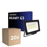 Voordeelpak 20x Noxion LED Floodlight Beamy G3.1 Zwart 50W 5500lm 110D - 840 Koel Wit | IP65 - Symmetrisch 