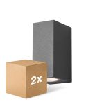 Voordeelpak 2x D'Lite Wandlamp Vrebos Zwart Up & Down | IP54 - Geschikt Voor 2x GU10