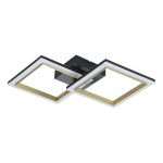 Eglo Plafondlamp Calliera Staal Zwart, Messing 18.4W 2500lm - 830 Warm Wit | Dimbaar