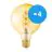 Voordeelpak 4x Osram Vintage 1906 LED E27 Globe Filament Goud 125mm 5W 250lm - 820 Zeer Warm Wit | Vervangt 25W
