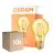 Voordeelpak 10x Osram Vintage 1906 LED E27 Peer Filament Goud 7.5W 865lm - 825 Zeer Warm Wit | Vervangt 60W