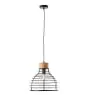 Brilliant Avia Hanglamp Metaal Hout Zwart | 350mm - Geschikt voor 1x E27