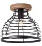 Brilliant Avia Plafondlamp Metaal Hout Zwart | 300mm - Geschikt voor 1x E27