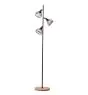 Brilliant Staande Lamp Avia Metaal Hout Zwart | 380mm - Geschikt voor 3x E14