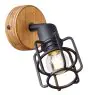 Brilliant Gwen Wandlamp Metaal Hout Zwart | Geschikt voor 1x E14