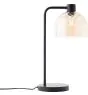Brilliant Tafellamp Casto Glas Metaal Zwart Beige | 190mm - Geschikt voor 1x E27