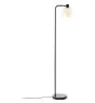 Brilliant Staande Lamp Casto Glas Metaal Zwart Beige | Geschikt voor 1x E27