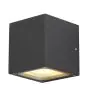 SLV Sitra Cube Wandlamp Aluminium Grijs | Buitenverlichting - IP44 - Geschikt voor 2x GX53 