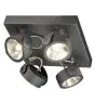 SLV Kalu Quadruple Wand en Plafondlamp Aluminium Zwart Vierkant 60W 4000lm - 830 Warm Wit | Dimbaar 