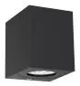 Nordlux Canto Kubi 2 Wandlamp Aluminium en Glas Zwart Up & Down - 10.6W 500lm - 830 Warm Wit | IP44