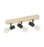 Eglo Plafondlamp Townshend 3 Hout Staal Zwart | IP20 - Geschikt voor 3x E27 