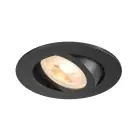 SLV New Tria 68 Spot Aluminium Zwart Rond | Zaagmaat 68mm - Geschikt voor 1x GU10 