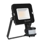 Ledvance LED Floodlight Compact Zwart 20W 2000lm 100D - 840 Koel Wit | IP65 - Symmetrisch - Bewegings- en lichtsensor