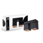D'Lite Plafondlamp Kubo Zwart Kantelbaar en Draaibaar | IP20 - Geschikt voor 2x GU10
