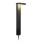 Nordlux Solar Sokkel Lamp Rica Vierkant Roestvrij Staal Zwart 4.5W 380lm - 830 Warm Wit |Bewegings- en Lichtsensor