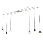 Emibig Hanglamp Fuji Staal Zwart | Geschikt voor 2x E14 - Max 10W, 2x GU10 - Max 10W, 2x GX53 - Max 10W