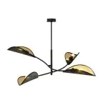 Emibig Plafondlamp Lotus Staal Zwart | Geschikt voor 4x E14 - Max 10W