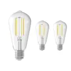 Voordeelpak 3x Calex Smart Tuya Wifi E27 Edison Filament 7W 806lm - 818-830 Afstembaar Wit | Dimbaar - Vervangt 60W
