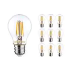 Voordeelpak 10x Noxion Lucent Filament LED E27 Peer Helder 7W 806lm - 827 Zeer Warm Wit | Dimbaar - Vervangt 60W