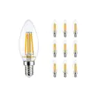 Voordeelpak 10x Noxion Lucent LED E14 Kaars Filament Helder 4.5W 470lm - 827 Zeer Warm Wit | Vervangt 40W