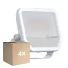 Voordeelpak 4x Ledvance LED Floodlight Aluminium Wit 41W 5500lm 100D - 830 Warm Wit | IP66 - Symmetrisch