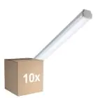 Voordeelpak 10x Philips LED Waterdichte Montagebalk Ledinaire WT060C 46W 5600lm - 840 Koel Wit | 150cm - 1x Doorvoerbedrading