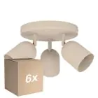 Voordeelpak 6x Eglo Plafond Spot Tilston Staal Zanderig | Geschikt voor 3x E14