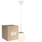 Voordeelpak 6x Nordlux Café Pendelarmatuur Glas Wit | Geschikt voor E27