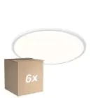 Voordeelpak 6x Nordlux LED Plafondlamp Oja 42 Wit 24W 2200lm - 830-840 CCT | IP54 - Dimbaar