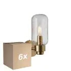 Voordeelpak 6x Nordlux Tutan Wandlamp Glas Messing | Geschikt voor E14