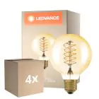 Voordeelpak 4x Ledvance Vintage 1906 LED E27 Globe Goud 4.8W 420lm - 822 Zeer Warm Wit | Dimbaar - Vervangt 37W