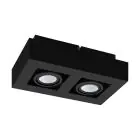 Eglo Plafond Spot Mendoza Staal Zwart 9.4W 690lm - 830 Warm Wit | Dimbaar - Geschikt voor 2x GU10