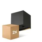 Voordeelpak 2x D'Lite Wandlamp Elingen Aluminium Zwart Up & Down 2.9W 170lm - 830 Warm Wit | IP65 - Werkt Op Batterijen - Lichtsensor